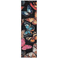 Machine Washable Indoor/Outdoor Chantille ACN2201 Black 2'3" x 7'6" Runner Rug