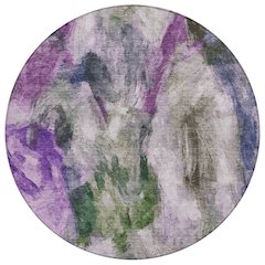 Machine Washable Indoor/Outdoor Chantille ACN2204 Lavender 8' x 8' Round Rug