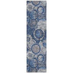 Machine Washable Indoor/Outdoor Chantille ACN2206 Navy 2'3" x 7'6" Runner Rug