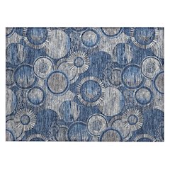 Machine Washable Indoor/Outdoor Chantille ACN2206 Navy 1'8" x 2'6" Rug