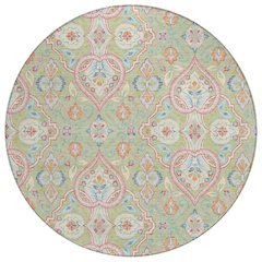 Machine Washable Indoor/Outdoor Chantille ACN2207 Aloe 8' x 8' Round Rug
