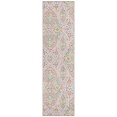 Machine Washable Indoor/Outdoor Chantille ACN2207 Pink 2'3" x 7'6" Runner Rug