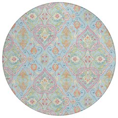 Machine Washable Indoor/Outdoor Chantille ACN2207 Sky 8' x 8' Round Rug