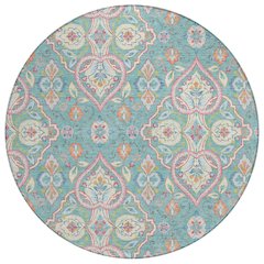 Machine Washable Indoor/Outdoor Chantille ACN2207 Spa 8' x 8' Round Rug