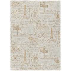 Machine Washable Indoor/Outdoor Chantille ACN2209 Gold 2'6" x 3'10" Rug