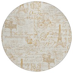 Machine Washable Indoor/Outdoor Chantille ACN2209 Gold 8' x 8' Round Rug