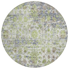 Machine Washable Indoor/Outdoor Chantille ACN2211 Aloe 8' x 8' Round Rug