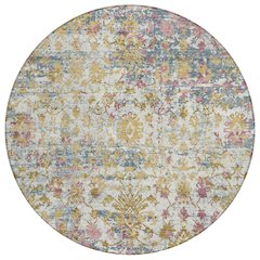 Machine Washable Indoor/Outdoor Chantille ACN2211 Wheat 8' x 8' Round Rug
