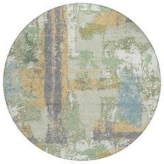 Machine Washable Indoor/Outdoor Chantille ACN2212 Aloe 8' x 8' Round Rug