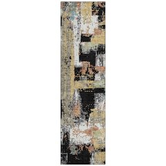 Machine Washable Indoor/Outdoor Chantille ACN2212 Black 2'3" x 7'6" Runner Rug