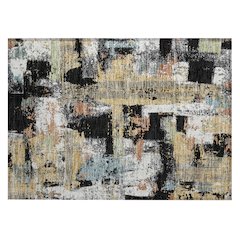 Machine Washable Indoor/Outdoor Chantille ACN2212 Black 1'8" x 2'6" Rug