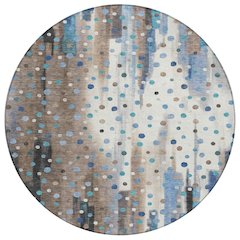 Machine Washable Indoor/Outdoor Chantille ACN2213 Taupe 8' x 8' Round Rug