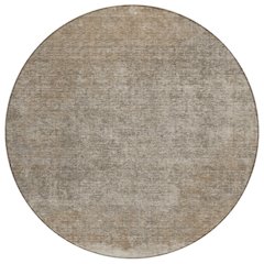 Machine Washable Indoor/Outdoor Chantille ACN2214 Beige 8' x 8' Round Rug