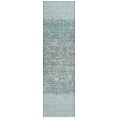 Machine Washable Indoor/Outdoor Chantille ACN2214 Teal 2'3" x 7'6" Runner Rug