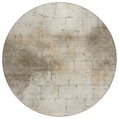 Machine Washable Indoor/Outdoor Chantille ACN2215 Beige 8' x 8' Round Rug