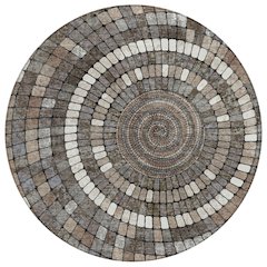 Machine Washable Indoor/Outdoor Chantille ACN2216 Brown 8' x 8' Round Rug