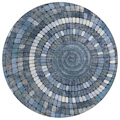 Machine Washable Indoor/Outdoor Chantille ACN2216 Navy 8' x 8' Round Rug