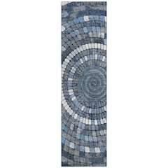 Machine Washable Indoor/Outdoor Chantille ACN2216 Navy 2'3" x 7'6" Runner Rug