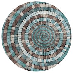Machine Washable Indoor/Outdoor Chantille ACN2216 Teal 8' x 8' Round Rug