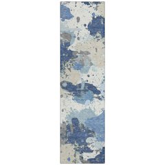 Machine Washable Indoor/Outdoor Chantille ACN2217 Denim 2'3" x 7'6" Runner Rug