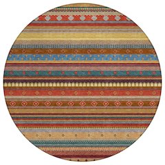 Machine Washable Indoor/Outdoor Chantille ACN2218 Paprika 8' x 8' Round Rug