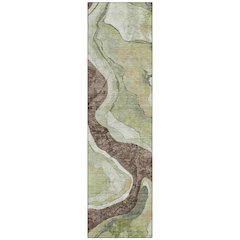 Machine Washable Indoor/Outdoor Chantille ACN2219 Aloe 2'3" x 7'6" Runner Rug