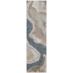 Machine Washable Indoor/Outdoor Chantille ACN2219 Beige 2'3" x 7'6" Runner Rug