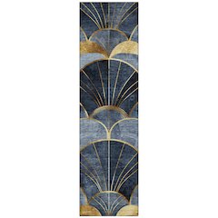 Machine Washable Indoor/Outdoor Chantille ACN2221 Navy 2'3" x 7'6" Runner Rug