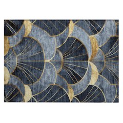 Machine Washable Indoor/Outdoor Chantille ACN2221 Navy 1'8" x 2'6" Rug