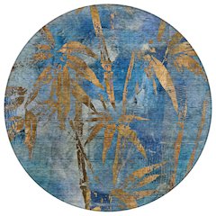 Machine Washable Indoor/Outdoor Chantille ACN2222 Blue 8' x 8' Round Rug