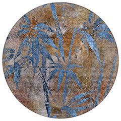 Machine Washable Indoor/Outdoor Chantille ACN2222 Brown 8' x 8' Round Rug