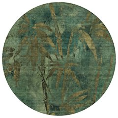 Machine Washable Indoor/Outdoor Chantille ACN2222 Green 8' x 8' Round Rug
