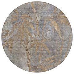 Machine Washable Indoor/Outdoor Chantille ACN2222 Brown 8' x 8' Round Rug