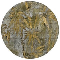 Machine Washable Indoor/Outdoor Chantille ACN2222 Gray 8' x 8' Round Rug