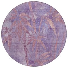 Machine Washable Indoor/Outdoor Chantille ACN2222 Purple 8' x 8' Round Rug