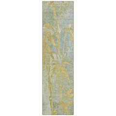Machine Washable Indoor/Outdoor Chantille ACN2222 Green 2'3" x 7'6" Runner Rug