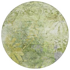 Machine Washable Indoor/Outdoor Chantille ACN2223 Green 8' x 8' Round Rug