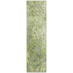 Machine Washable Indoor/Outdoor Chantille ACN2223 Green 2'3" x 7'6" Runner Rug