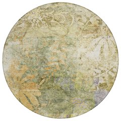 Machine Washable Indoor/Outdoor Chantille ACN2223 Brown 8' x 8' Round Rug