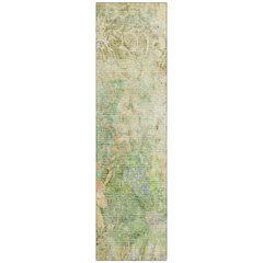 Machine Washable Indoor/Outdoor Chantille ACN2223 Green 2'3" x 7'6" Runner Rug