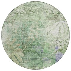 Machine Washable Indoor/Outdoor Chantille ACN2223 Teal 8' x 8' Round Rug