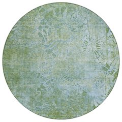 Machine Washable Indoor/Outdoor Chantille ACN2224 Green 8' x 8' Round Rug