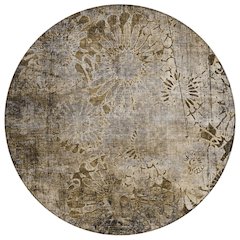 Machine Washable Indoor/Outdoor Chantille ACN2224 Brown 8' x 8' Round Rug
