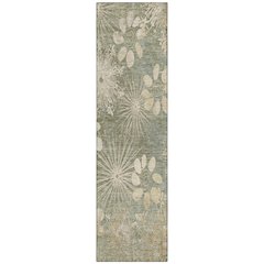 Machine Washable Indoor/Outdoor Chantille ACN2225 Green 2'3" x 7'6" Runner Rug