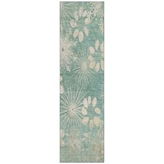 Machine Washable Indoor/Outdoor Chantille ACN2225 Teal 2'3" x 7'6" Runner Rug
