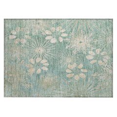 Machine Washable Indoor/Outdoor Chantille ACN2225 Teal 1'8" x 2'6" Rug