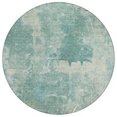 Machine Washable Indoor/Outdoor Chantille ACN2226 Teal 8' x 8' Round Rug