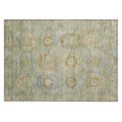 Machine Washable Indoor/Outdoor Chantille ACN2227 Green 1'8" x 2'6" Rug