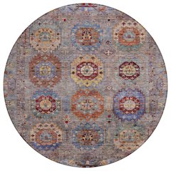 Machine Washable Indoor/Outdoor Chantille ACN2227 Gray 8' x 8' Round Rug
