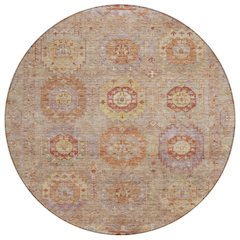 Machine Washable Indoor/Outdoor Chantille ACN2227 Brown 8' x 8' Round Rug